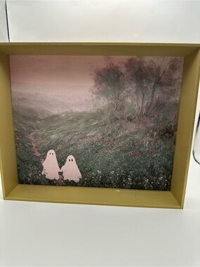 Framed Pastel Pink Ghosts Landscape Wall Art